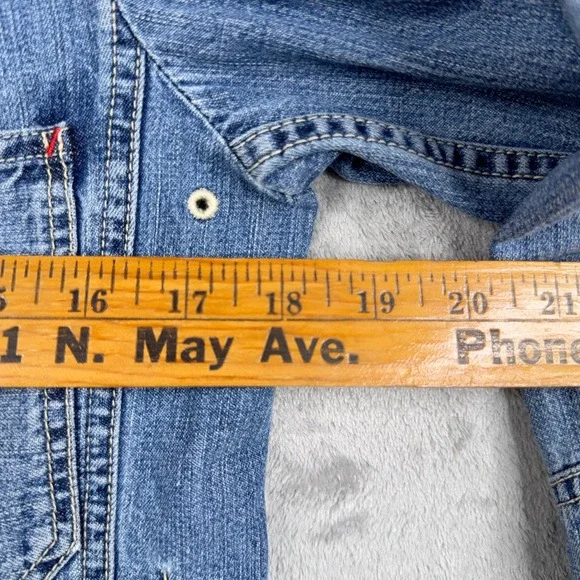 Lauren Ralph Lauren LRL Denim Chore Jacket Womens S Pockets Embellished Buttons - Picture 9 of 16